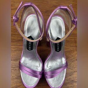 Jessica Rich Luxury Platform Satin Sandal, Size 7.5, Gently Used